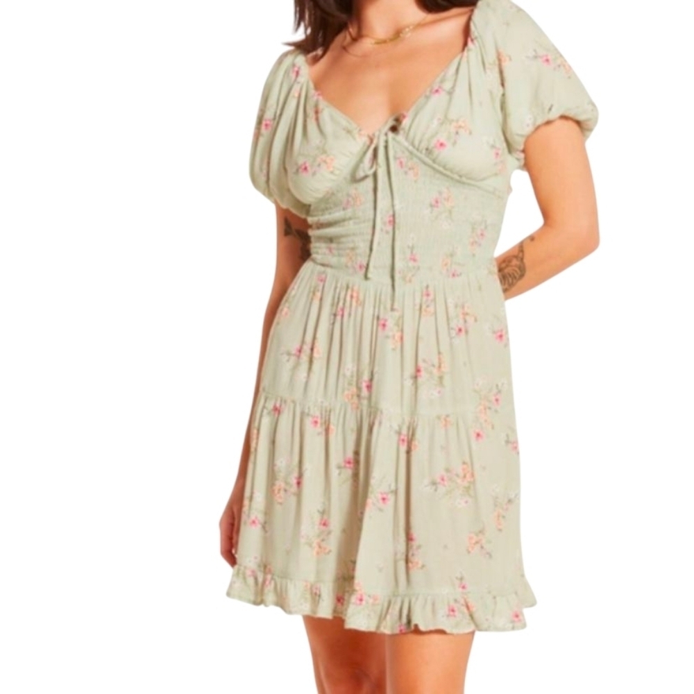 Wishlist Flora Mint Tint Print Dress Small